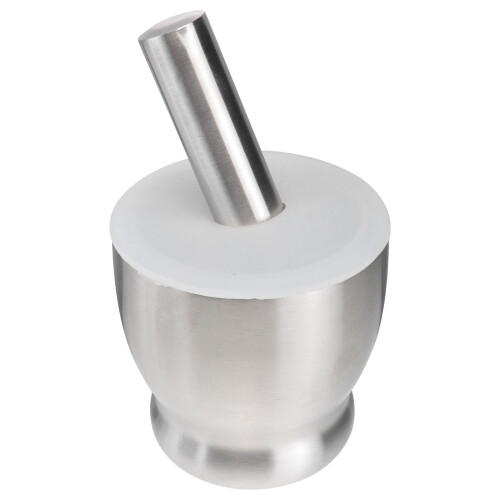 2Pcs Silver Garlic Masher Pestle Bowl for Spice Grinding