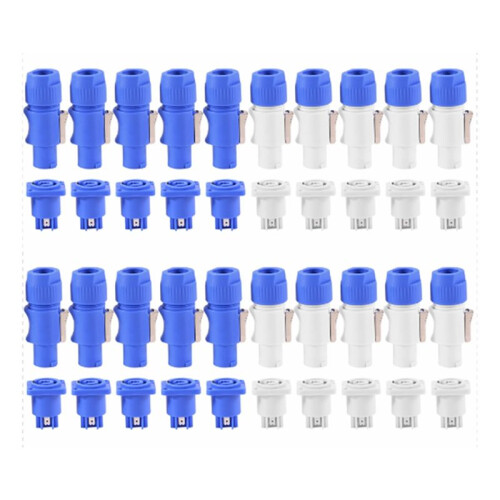 20Set PowerCON Type A NAC3FCA+NAC3MPA-1 Chassis Plug Panel Adapter