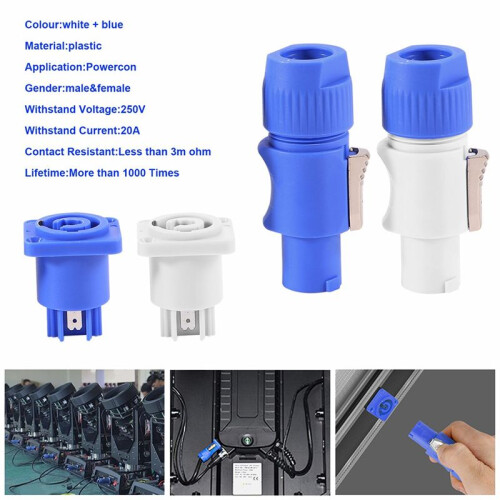 20Set PowerCON Type A NAC3FCA+NAC3MPA-1 Chassisstekkerpaneeladapter 2