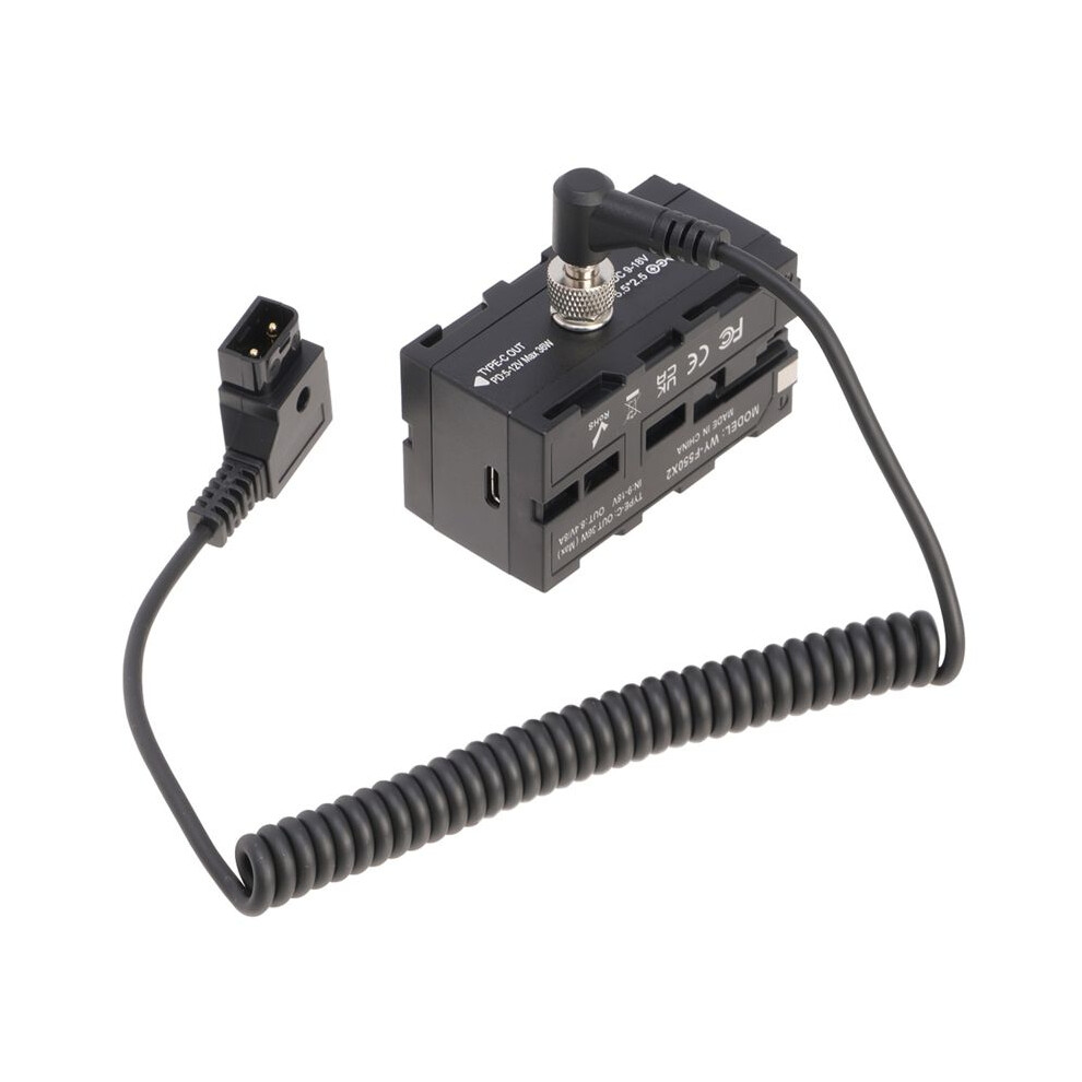 D-Tap Connector To 5.5 X 2.5Mm Expandable Cable With Dual-Sided Np-F Dummy Battery Adapter For Camera Monitor 6034227929244
