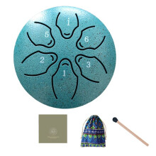 3 Inch 6 Tone Outdoor Stalen Tongtrommel Regentrommel Instrument Handtrommel Ethereal Drumstick Donkergroen