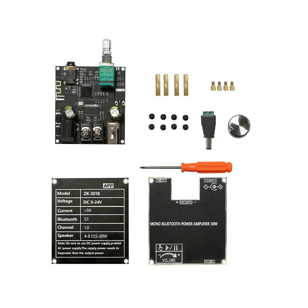 Zk-301B Amplifier Board Single Sound 30W Audio Power Amplifier Module Home Video Accessories 4712055392530