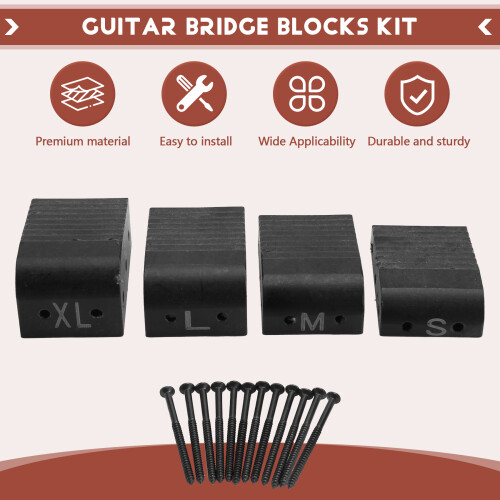 Guitar Floating Tremolo Blocks 4 Sizes Wood Guitar Floating Tremolo Wedge Multifunctional String Changing Tools 1