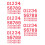 15Sets Red Number Labels Non-Woven Fabric Quick Adhesive for 4