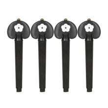 4/4 Cello String Knob Cello Pegs Ebonewood Hand String Shaft Hand-Carved White Shell Violin Shaft Non-Slip Knob