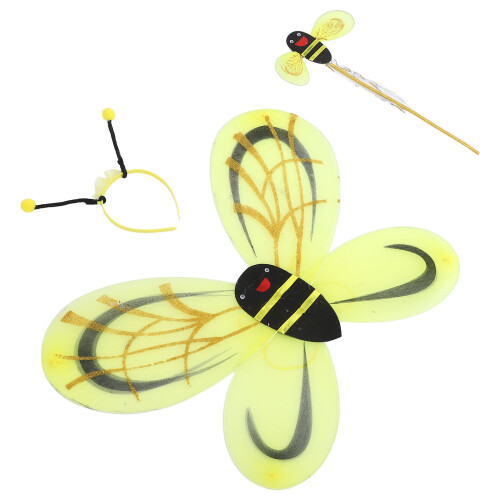 2Sets Bee Wing Costume Set Charming Design Comfortable Fabric for Kids 1
