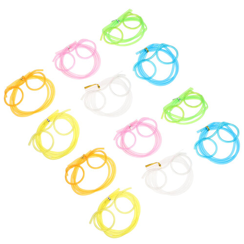 24Pcs Assorted Color Silly Straw Glasses Fun Loop Eyeglasses for Party 1