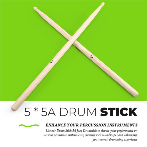 Drum Stick 5A Jazz Drumstick Stick Practice Teaching Solid Wood Drum Stick Drum Stick for Kids Percussion Instruments 2
