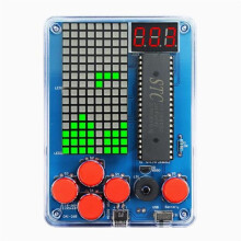 Game Console Production Kit DIY 51 Single-Chip Children Soldering Electronic Machine Game Set Color: Square-Green Light