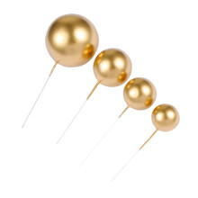 60Pcs Golden Cake Decoration Round Cake Picks Cupcake Ornaments