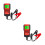 2Pcs Car Battery Testing Tool with LCD Display Durable ABS Red 9