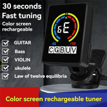 2 St Uppladdningsbar Färgskärm Gitarrtuner Ukulele Violin Bas Tuning Meter Gitarr Tuner Tillbehör