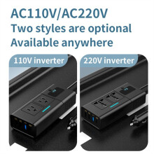 Inversor de Carro de 200 W  12 V para AC 110 V Inversor PD QC3.0 4 Portas USB Adaptador de Inversor de Energia Dupla para Carro