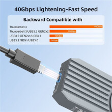 MAIWO 40Gbps USB4 M.2 NVMe SSD Enclosure Alluminio 8TB MAX per 4/3 USB 3.2/3.1/3.0 B+M M-Key NVME SSD Case