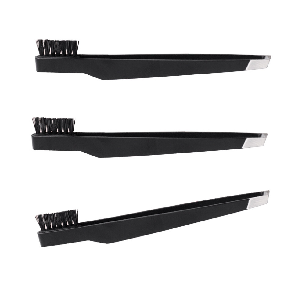Ohphcall Black 6Pcs Carbon Steel Eyebrow Tweezers Durable Makeup Plucker Tool