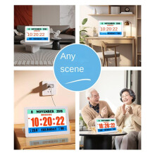 TFT Color Screen Digital Display Clock Reminder Alarm Clock for Living Room Bedroom Study Lobby Wall Clock Black