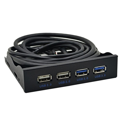 USB Front Panel, High Speed 4  2 USB 3.0+2 USB 2.0 Hub, 19PIN/9 Pin 3.5 Inch Front Panel Connector