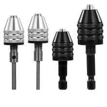 4-Pack Ronde Naar Zeskantadapter 1/4 1/8 1/16 Inch Boorkopadapter Sleutelloze Boorkopbit Zeskant voor Conversie van Slagschroevendraaier