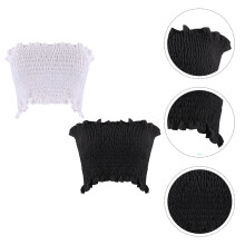 6Pcs Black Strapless Chest Wrap Tube Tops Women Lingerie Breathable
