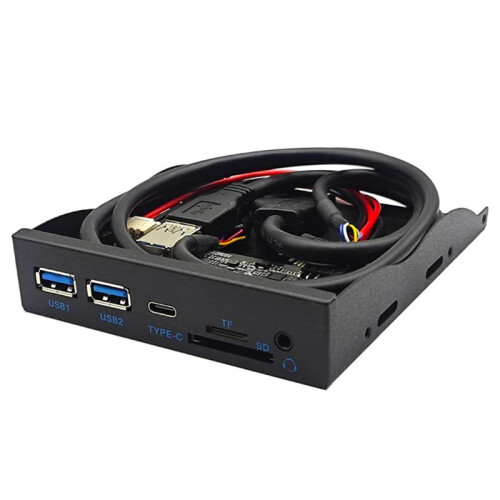 USB Front Panel HUB 5Gbps 2 X USB3.0 + 1 X TYPE-C + TF/ + HD AUDIO 3.5mm Earphone Jack Mic Adapter for Desktop 1