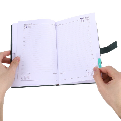 2Pcs Portable Olive Green PU Planner Notebook Daily Journal