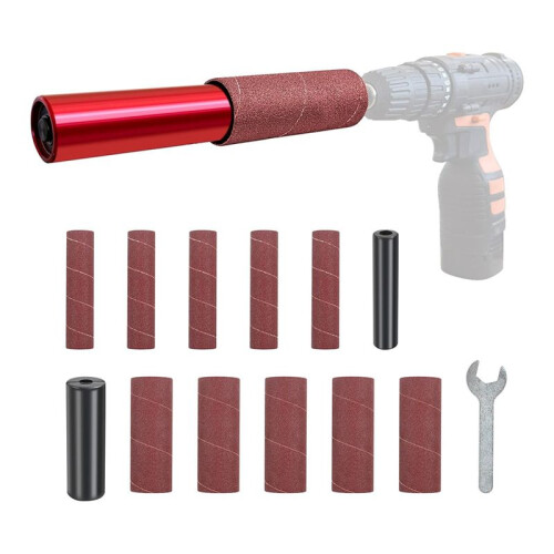 Spindle Sander Adapter for Power Drill, Handheld Rubber Sanding Drum, Hexagonal Attachment for Power Drill Chuck 2