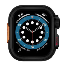 45 mm Metall-Uhrengehäuse für  Watch Series 9, 8, 7, 5, 6, 4, SE, 45 mm Sport, Wechsel zu Ultra Protection Bumper Cover, Schwarz