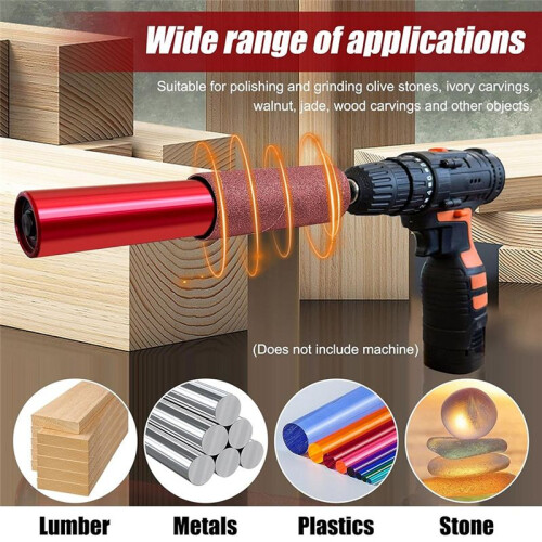 Spindle Sander Adapter for Power Drill, Handheld Rubber Sanding Drum, Hexagonal Attachment for Power Drill Chuck 2