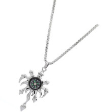 5Pcs Stylish Compass Necklace for Men Women Silver Survival