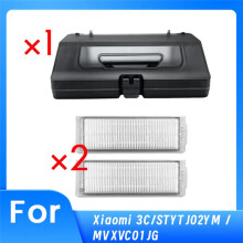 Boîtier à Poussière 2 en 1 avec Réservoir D'Eau et 2 Filtres pour Aspirateur Robot pour 3C/STYTJ02YM/MVXVC01-JG