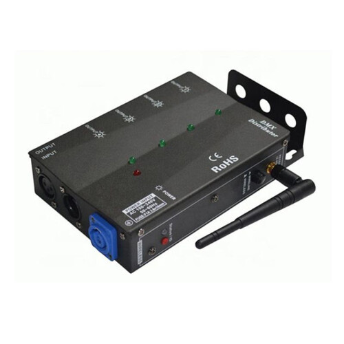 4 Way Wireless Separate DMX512 Splitter Distributor DMX512/1990 Signal Data 1 Input 4 Output Side Installed EU PLUG 1