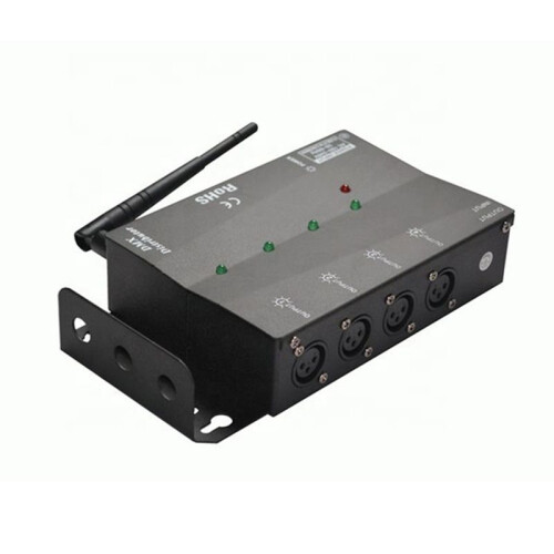 4 Way Wireless Separate DMX512 Splitter Distributor DMX512/1990 Signal Data 1 Input 4 Output Side Installed EU PLUG 2