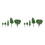2Sets Durable Plastic Mini Trees Green for Dollhouse and Diorama 7