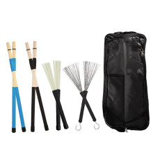 Drumbrush Set Drum Rods Brushes, Intrekbare Drum Wire Brushes met Drumstick Tas voor Beginners Kinderen Volwassenen