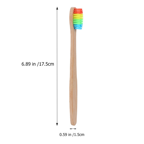 Bamboo Toothbrush Multi Color Iridescent Bristle Eco Friendly 2