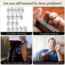 Guitare de Poche Intelligente, -Entraîneur D'Accords avec Écran Rotatif, pour Débutants en Guitare, Entraîneurs et Voyages