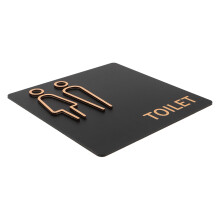 3Pcs Acrylic Bathroom Wall Sign Black Male Female Toilet Marker