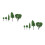 2Sets Durable Plastic Mini Trees Green for Dollhouse and Diorama 5