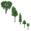 2Sets Durable Plastic Mini Trees Green for Dollhouse and Diorama 3