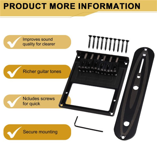 TL Electric Guitar Bridge with Printed String Plate, Enhanced Guitar Performance for TL Guitar with Streamlined Design 2