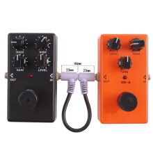 6-Pack 18 cm Gitarreffektpedal Runda Patch-Kablar Instrument Gitarrpedalkabelkontakter Patchkabel Flerfärgad