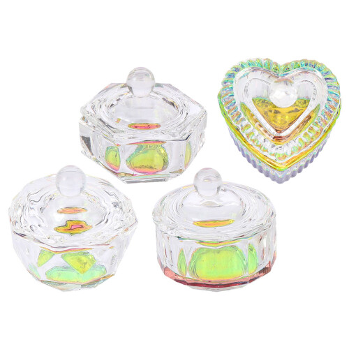 8Pcs Refillable Clear Glass Nail Art Liquid Cups for Professional Use 1