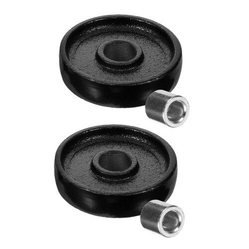 6Pcs Heavy Duty Black Steel Trailer Roller Wheels for Jack Stability 2