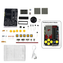 DIY Pixel Game Kit with Voice Pixel Game Console Electronics Kit Soldering Project Practice Solder Learning Set A