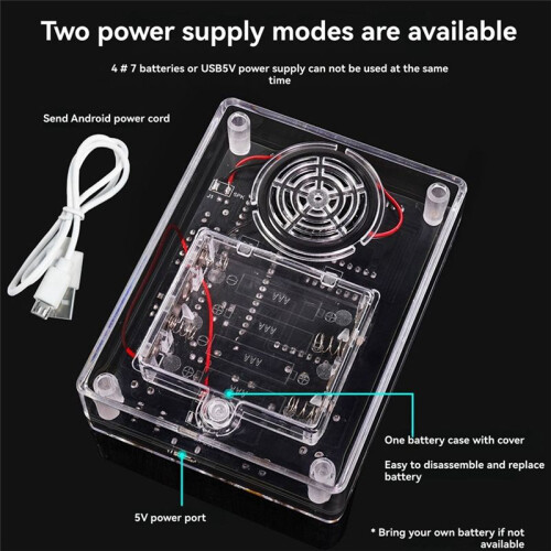 DIY Game Kit Game Console Electronic Soldering Production Kit  Pixel Game Console Kit Voice Version, Clear Shell 2