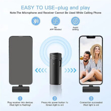 Wireless Lavalier Microphone 2.4G Noise Reduction Portable Intelligent Audio Mic for Outdoor Live Broadcast Vlog