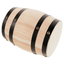 2Pcs Compact Oak Barrel Stools Wooden Vintage Side Tables for Outdoors