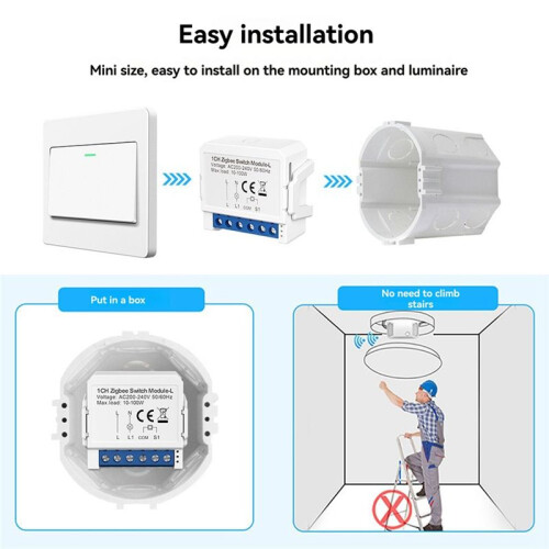 Tuya Zigbee 3.0  Single Fire  Module Two-Way Control Support Voice Control DIY Home Automation 2 Gang 2