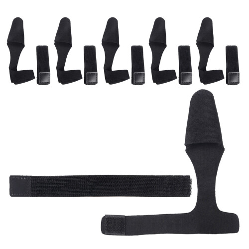 18Sets Compact Black Stretchable Fishing Rod Sleeve Covers with Strap 2