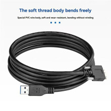 USB 3.0 A Typ Hane Till Micro-B Hane Förlängningskamerakabel USB3.0 AM/MicroB Sladd med Låsskruvar 1,5M